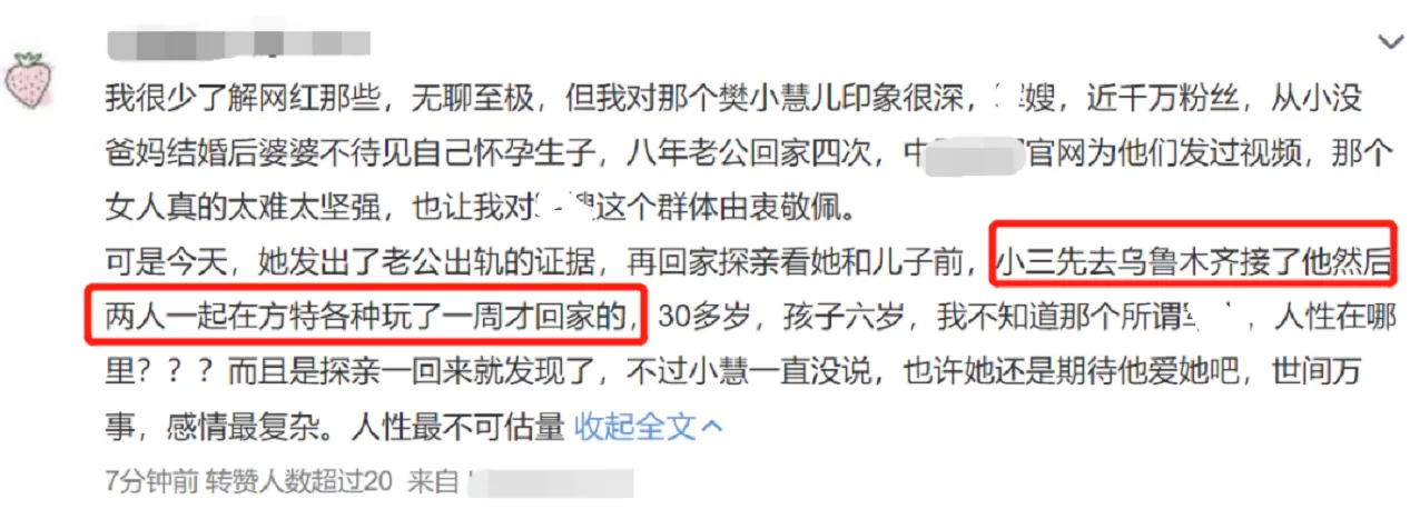 百万粉网红曝丈夫出轨 一人带孩子等丈夫6年