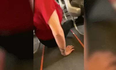 不让免费用轮椅澳残疾女子爬着下飞机