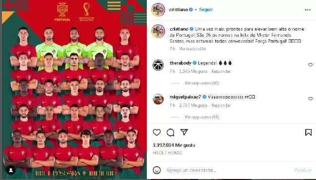 C罗为国家队打气：再次准备好高举葡萄牙的名字！
