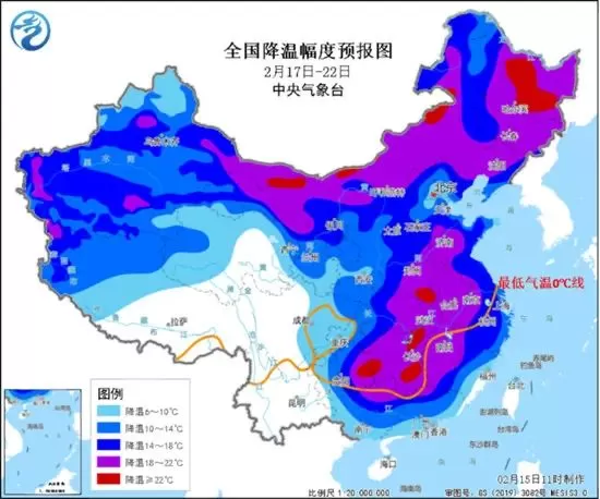 厚衣服先别收 寒潮又要来了 湖南、湖北又有冻雨 多地累计降温或达20℃